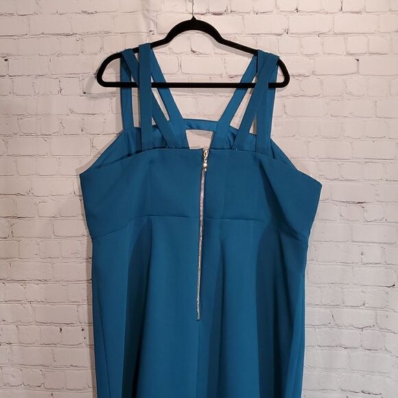 Lane Bryant teal strappy sheath dress size 26 - Picture 7 of 12